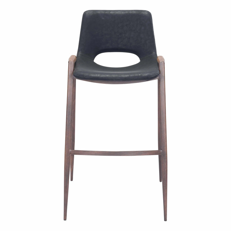 Desi Bar Chair (Set of 2) Black Bar Stools LOOMLAN By Zuo Modern