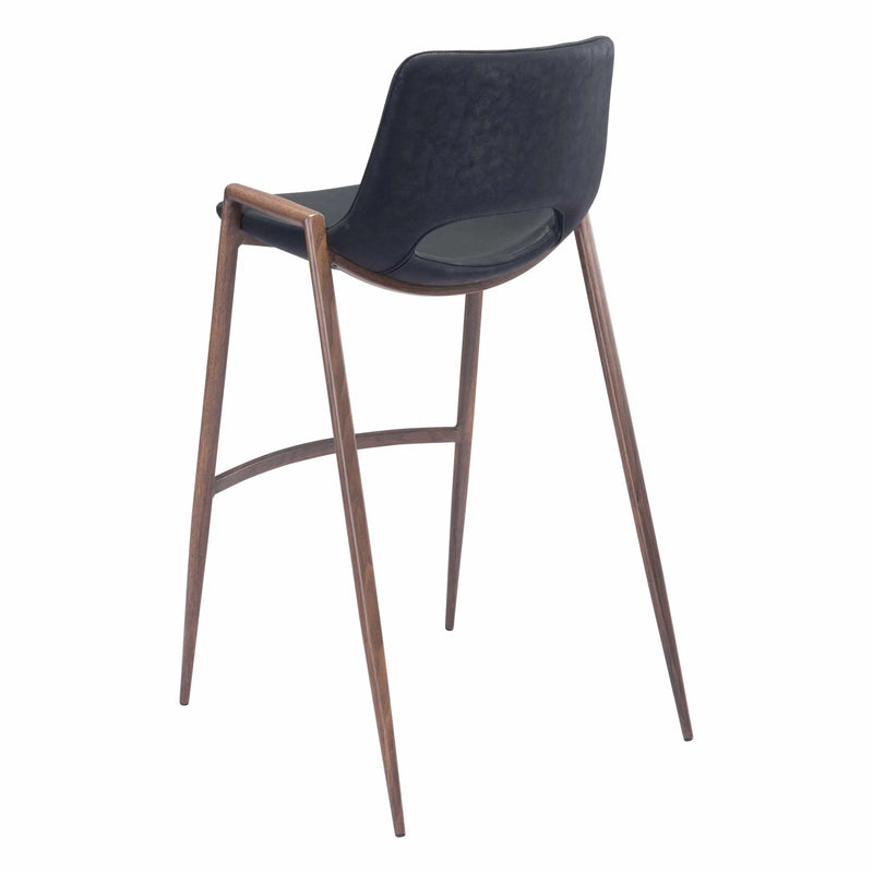 Desi Bar Chair (Set of 2) Black Bar Stools LOOMLAN By Zuo Modern