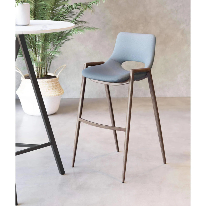 Desi Bar Chair (Set of 2) Gray Bar Stools LOOMLAN By Zuo Modern