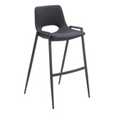 Desi Barstool (Set of 2) Black Bar Stools LOOMLAN By Zuo Modern