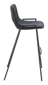 Desi Barstool (Set of 2) Black Bar Stools LOOMLAN By Zuo Modern