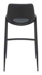 Desi Barstool (Set of 2) Black Bar Stools LOOMLAN By Zuo Modern