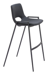 Desi Barstool (Set of 2) Black Bar Stools LOOMLAN By Zuo Modern