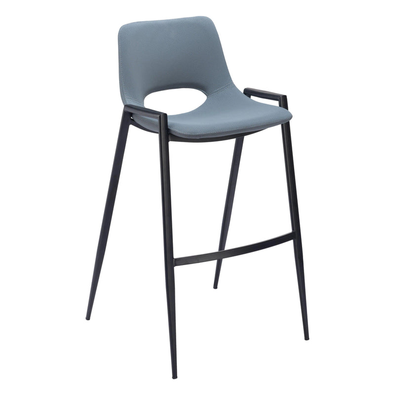 Desi Barstool (Set of 2) Blue Bar Stools LOOMLAN By Zuo Modern