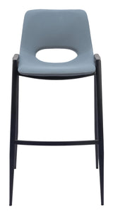 Desi Barstool (Set of 2) Blue Bar Stools LOOMLAN By Zuo Modern