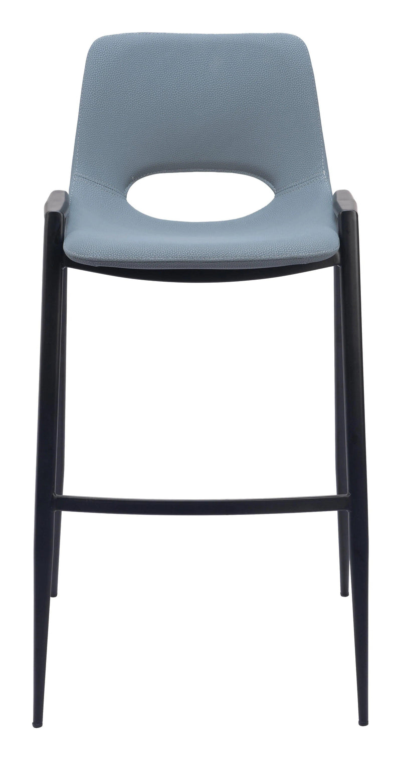 Desi Barstool (Set of 2) Blue Bar Stools LOOMLAN By Zuo Modern