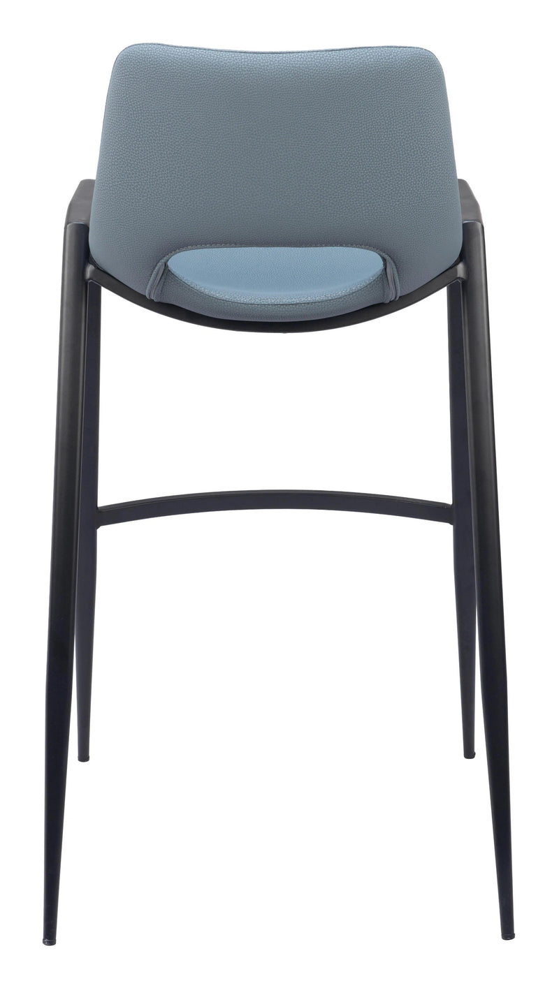 Desi Barstool (Set of 2) Blue Bar Stools LOOMLAN By Zuo Modern