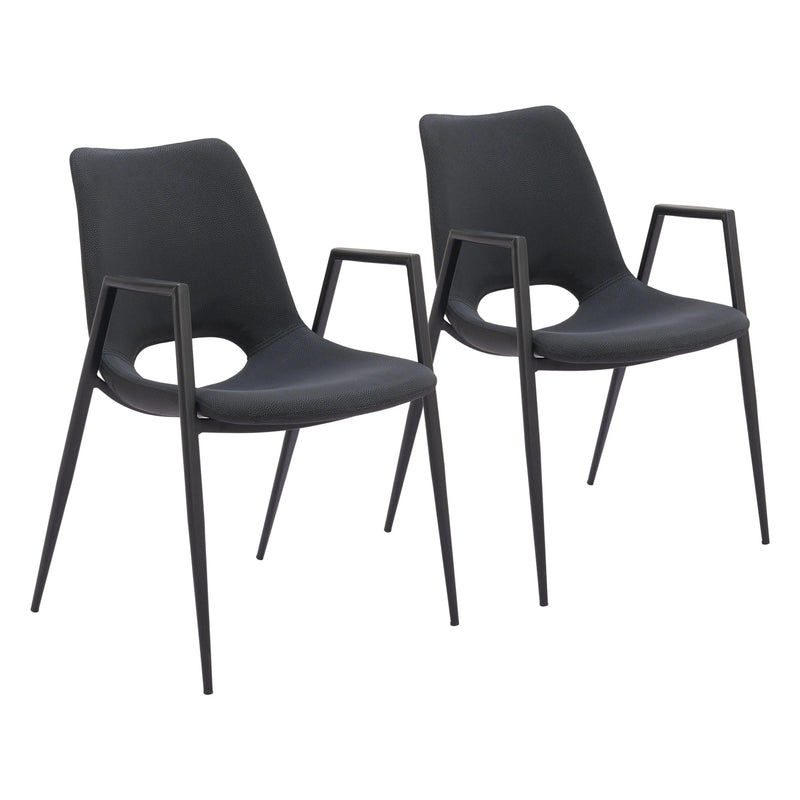 Desi Leather Upholstered Dining Chair (Set Of 2)