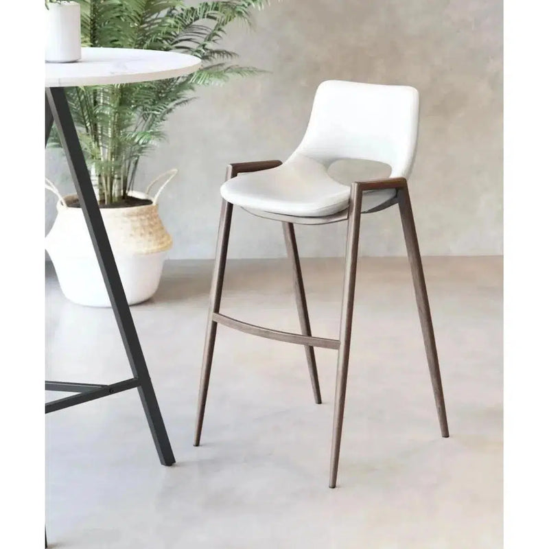 Desi Counter Chair (Set of 2) Beige Counter Stools LOOMLAN By Zuo Modern