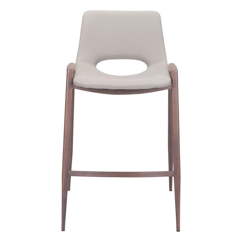 Desi Counter Chair (Set of 2) Beige Counter Stools LOOMLAN By Zuo Modern