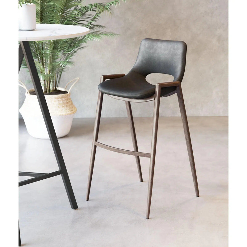 Desi Counter Chair (Set of 2) Black Counter Stools LOOMLAN By Zuo Modern