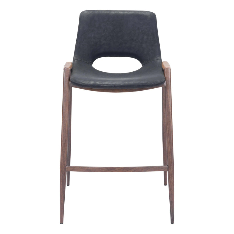 Desi Counter Chair (Set of 2) Black Counter Stools LOOMLAN By Zuo Modern