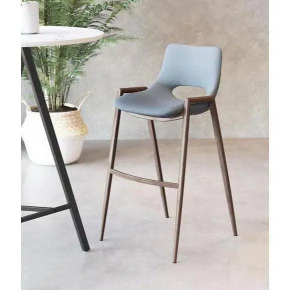 Desi Counter Chair (Set of 2) Gray Counter Stools LOOMLAN By Zuo Modern