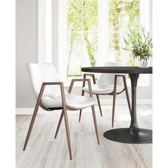 Desi Dining Chair (Set of 2) White Dining Chairs LOOMLAN By Zuo Modern