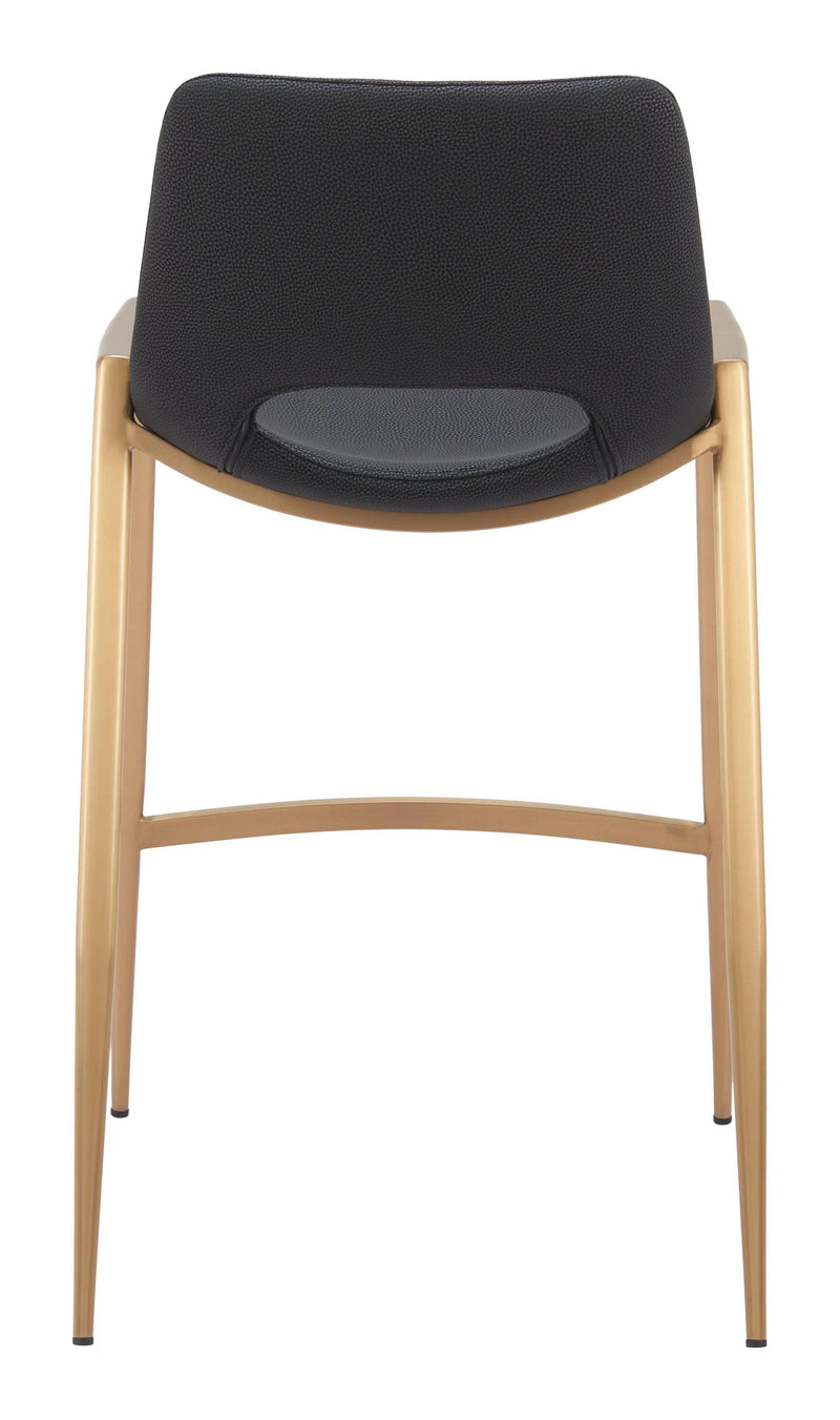 Desi Steel Black and Gold Counter Stool (Set of 2) Counter Stools LOOMLAN By Zuo Modern