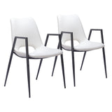 Desi Leather Upholstered Dining Chair (Set Of 2)