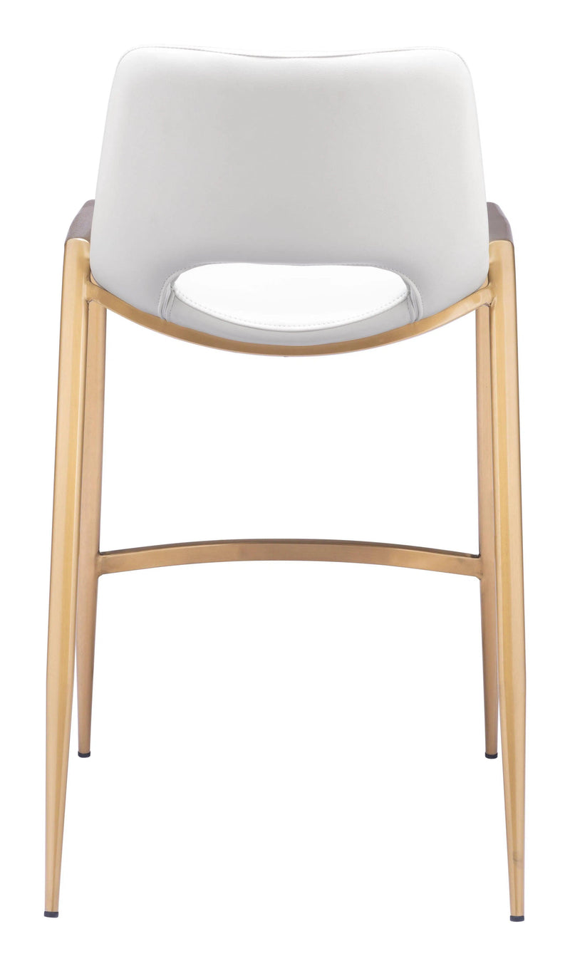 Desi White & Gold Counter Stool (Set of 2) Counter Stools LOOMLAN By Zuo Modern