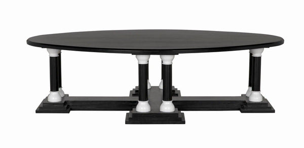 Desoto Coffee Table, Hand Rubbed Black and Solid White Coffee Tables LOOMLAN By Noir