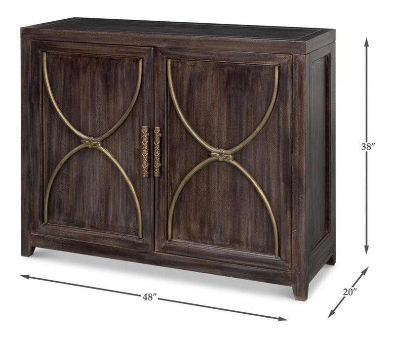 Details Acacia Wood Dark Brown 2 Door Credenza Sideboards LOOMLAN By Sarreid