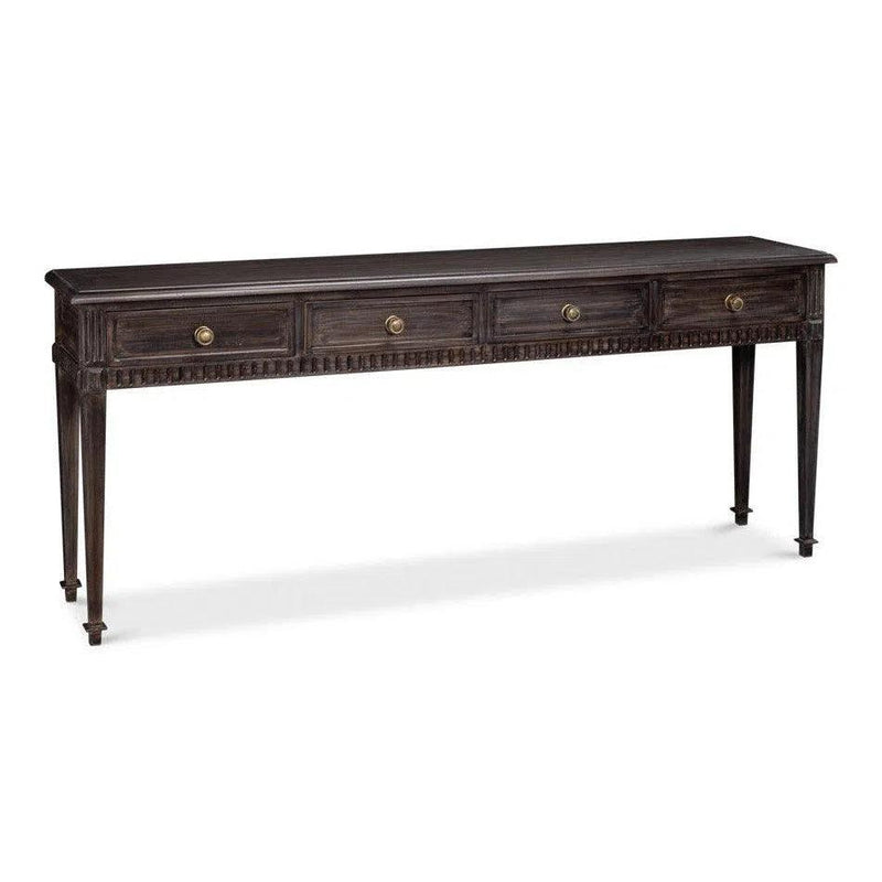 Details Acacia Wood Dark Brown Rectangular Console Table Console Tables LOOMLAN By Sarreid