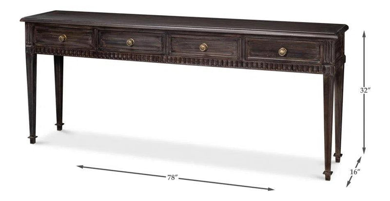 Details Acacia Wood Dark Brown Rectangular Console Table Console Tables LOOMLAN By Sarreid