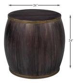 Details Acacia Wood Dark Brown Round Side Table Side Tables LOOMLAN By Sarreid