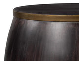 Details Acacia Wood Dark Brown Round Side Table Side Tables LOOMLAN By Sarreid