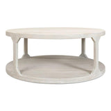 Devon Round Coffee Table With Storage Shelf Grey Thorne Coffee Tables LOOMLAN By Sarreid