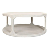 Devon Round Coffee Table With Storage Shelf Grey Thorne Coffee Tables LOOMLAN By Sarreid