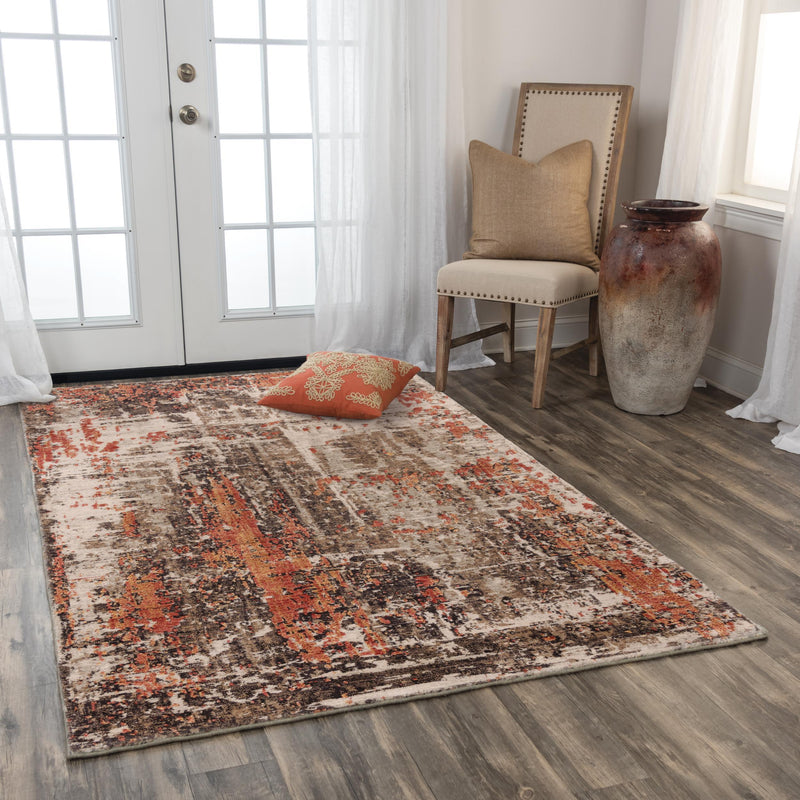 Dewy Abstract Brown Large Area Rugs For Living Room Area Rugs LOOMLAN By LOOMLAN