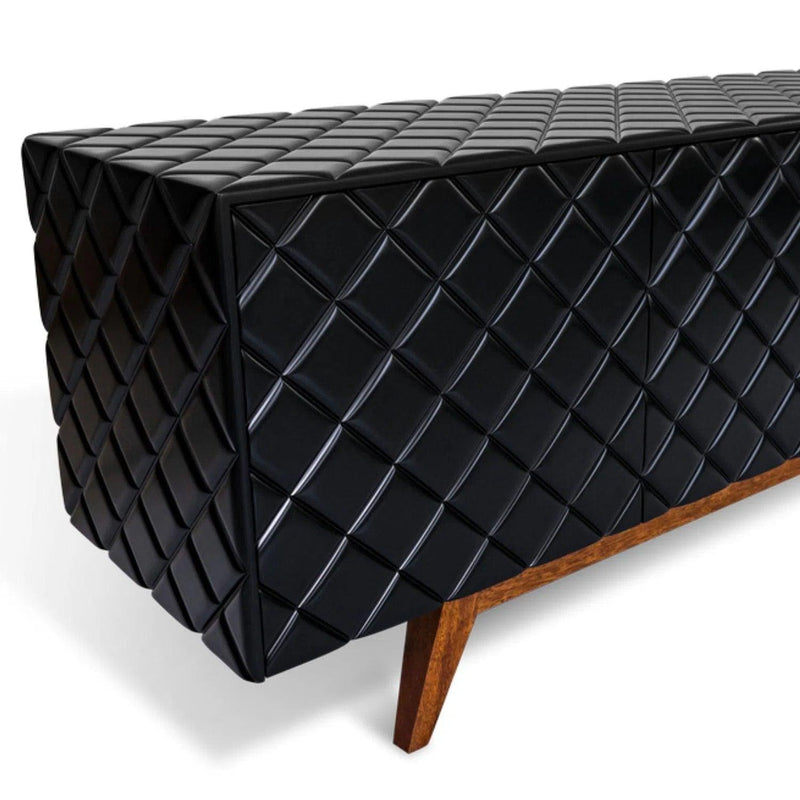 Diamond Black High Gloss Wood Buffet Table for Dining Room Sideboards LOOMLAN By Victor Betancourt