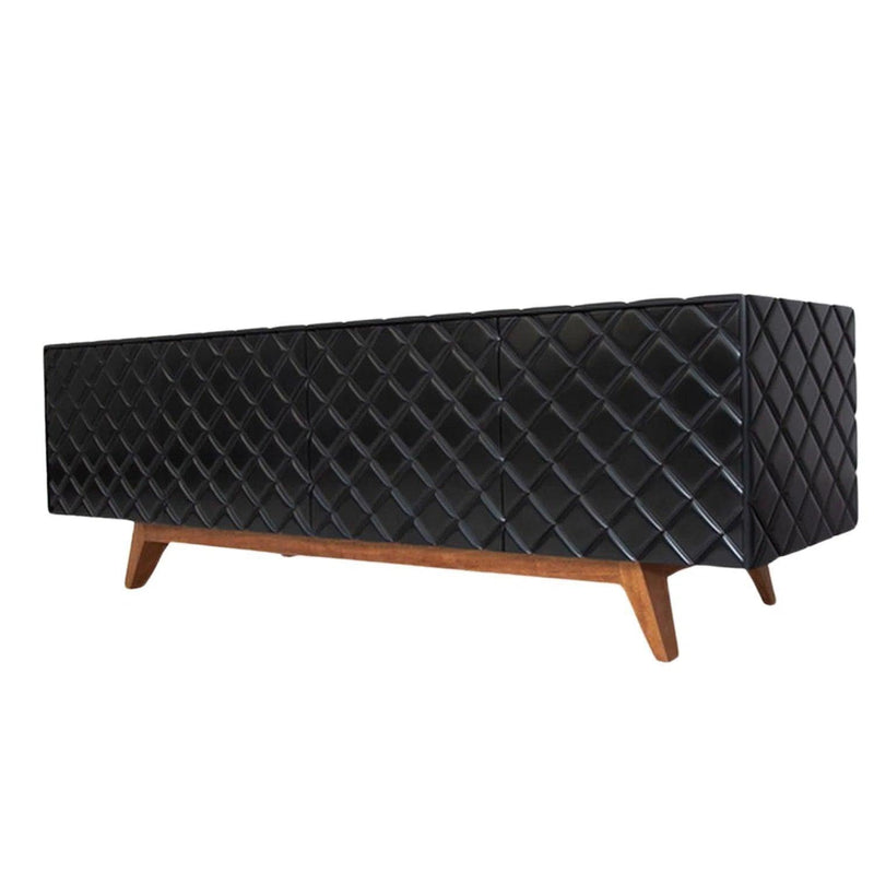 Diamond Black High Gloss Wood Buffet Table for Dining Room Sideboards LOOMLAN By Victor Betancourt