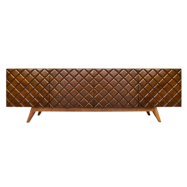 Diamond Brown High Gloss Walnut Wood Buffet Table for Dining Room Sideboards LOOMLAN By Victor Betancourt