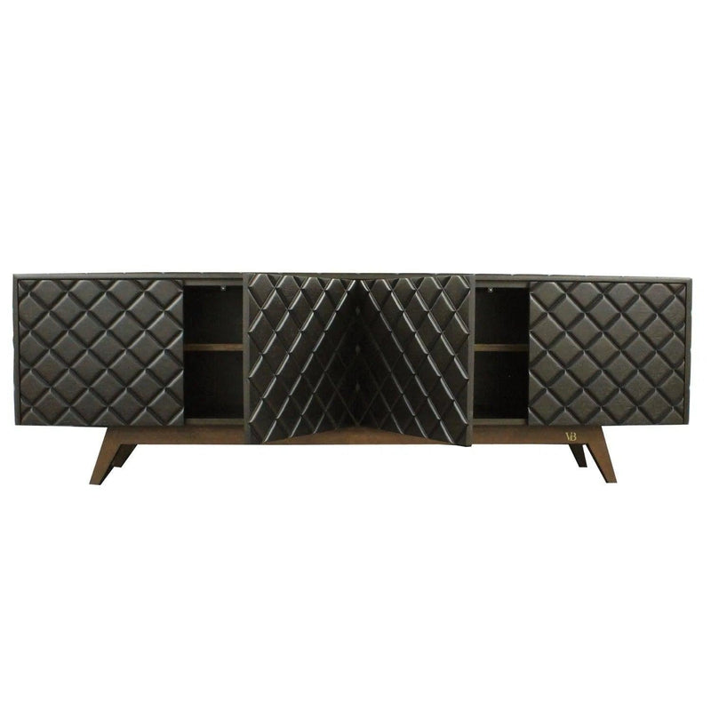 Diamond Dark Brown Cedar Wood Buffet Table for Dining Room Sideboards LOOMLAN By Victor Betancourt