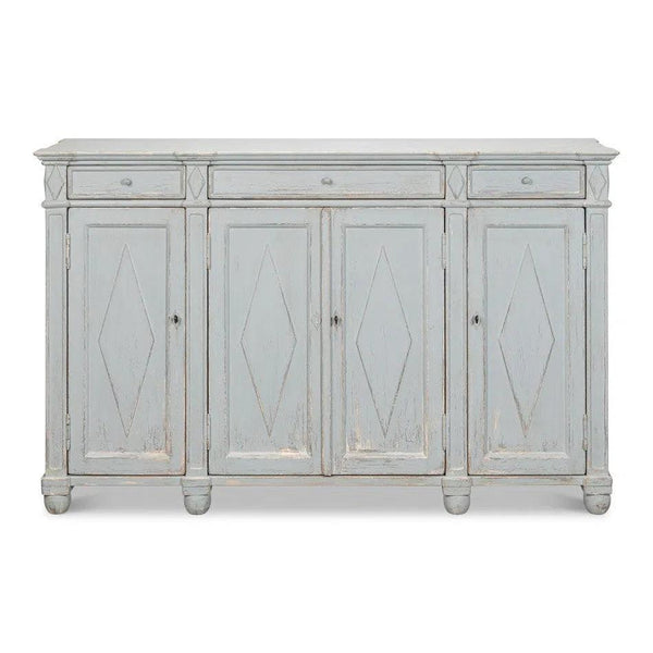 Diamond Wall Sideboard Blue Grey With Drawers Sideboards LOOMLAN By Sarreid