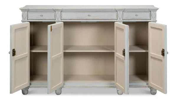 Diamond Wall Sideboard Blue Grey With Drawers Sideboards LOOMLAN By Sarreid