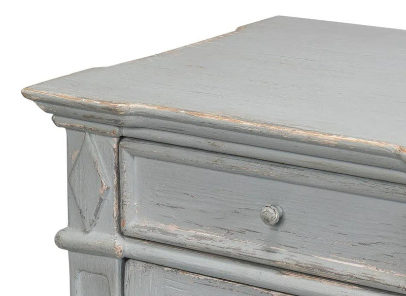 Diamond Wall Sideboard Blue Grey With Drawers Sideboards LOOMLAN By Sarreid