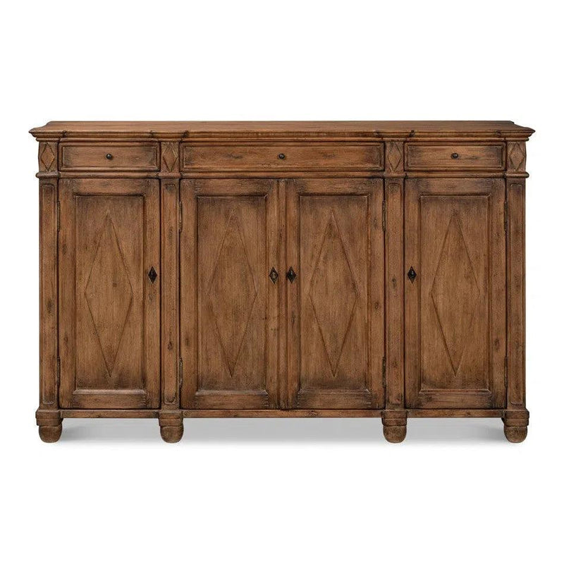 Diamond Wall Sideboard Brown With Drawers Sideboards LOOMLAN By Sarreid