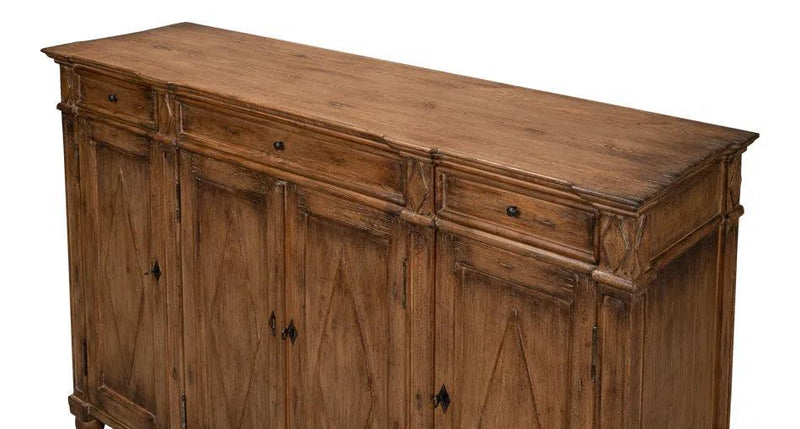 Diamond Wall Sideboard Brown With Drawers Sideboards LOOMLAN By Sarreid