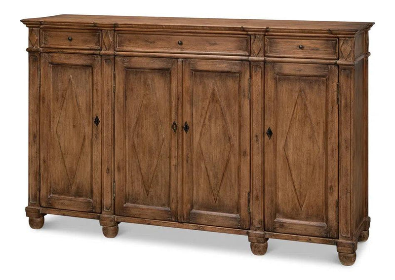 Diamond Wall Sideboard Brown With Drawers Sideboards LOOMLAN By Sarreid