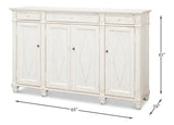 Diamond Wall Sideboard Whitewash With Drawers Sideboards LOOMLAN By Sarreid