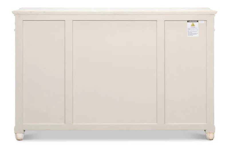 Diamond Wall Sideboard Whitewash With Drawers Sideboards LOOMLAN By Sarreid