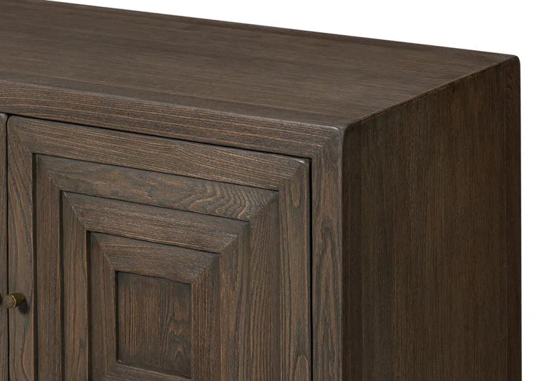 Dice Wood Brown 4 Door Sideboard Sideboards LOOMLAN By Sarreid