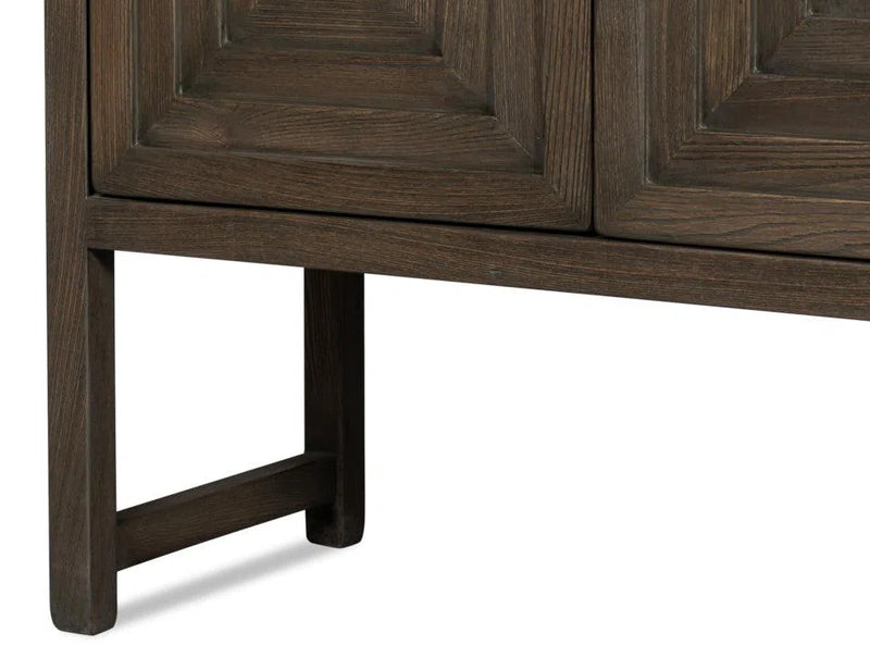 Dice Wood Brown 4 Door Sideboard Sideboards LOOMLAN By Sarreid