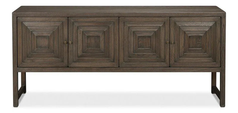 Dice Wood Brown 4 Door Sideboard Sideboards LOOMLAN By Sarreid