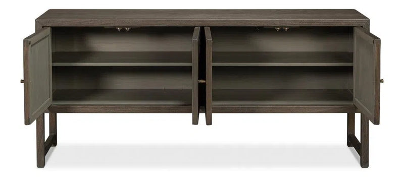 Dice Wood Brown 4 Door Sideboard Sideboards LOOMLAN By Sarreid