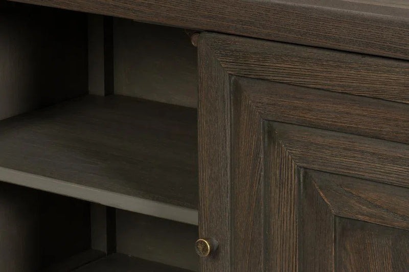 Dice Wood Brown 4 Door Sideboard Sideboards LOOMLAN By Sarreid