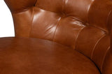 Diddy Leather Brown Armless Chair Club Chairs LOOMLAN By Sarreid