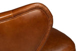 Diddy Leather Brown Armless Chair Club Chairs LOOMLAN By Sarreid