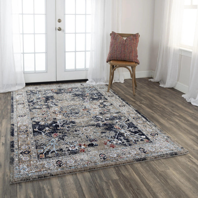 Dika Medallion Charcoal Large Area Rugs For Living Room Area Rugs LOOMLAN By LOOMLAN